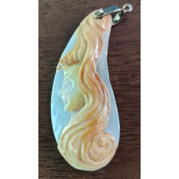 Vintage Amedeo of Italy Carved Cameo Earrings Italy Signed Sterling Silver READ - Picture 6 of 8